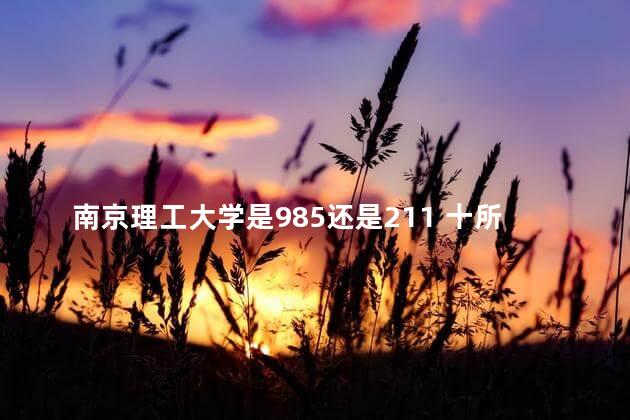 南京理工大学是985还是211 十所最差的211